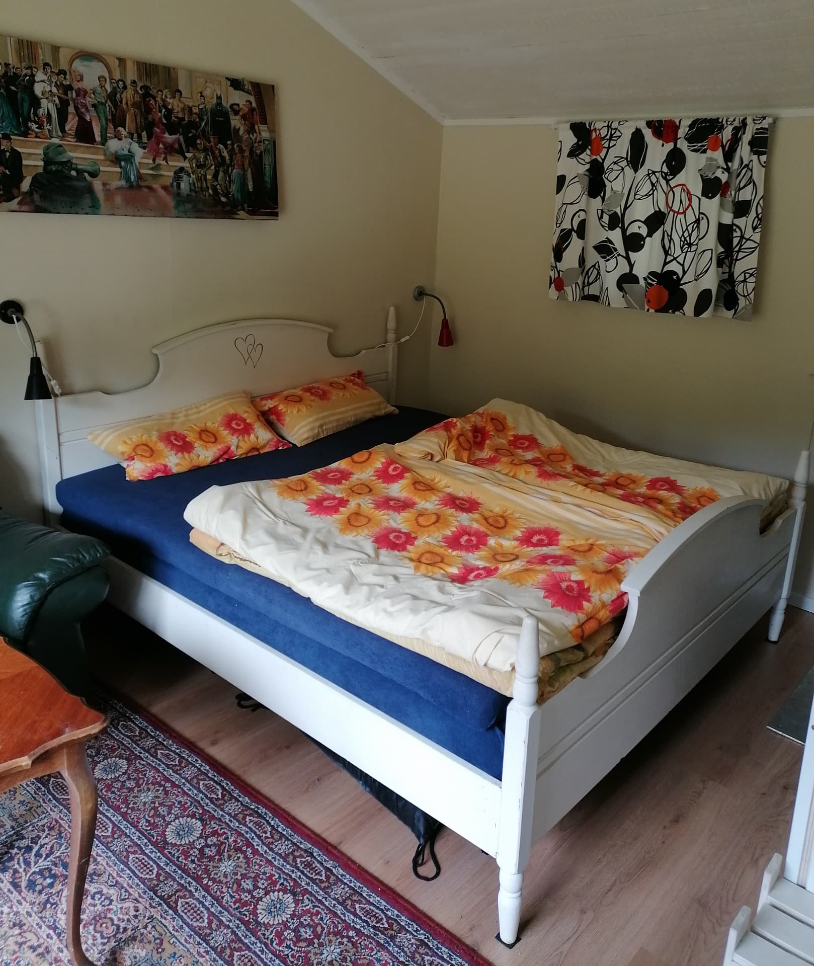 Dubbelsäng i stugan